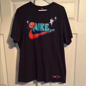 Nike Black Graphic T-Shirt with Colorful Logo